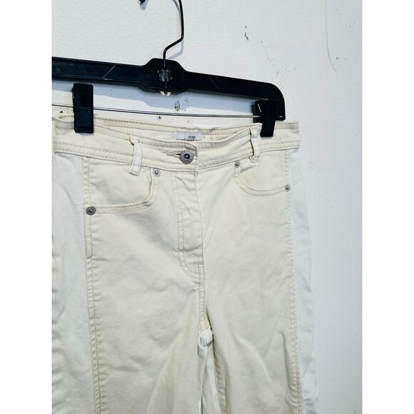 SOMETHING NAVY White Two Tone Denim Cotton Extra Wide Flair Jeans Size 25 - Picture 4 of 16